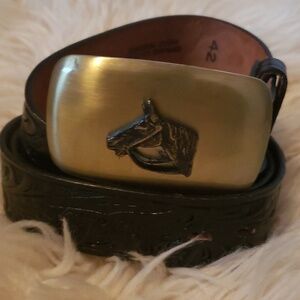 The western shop banff by chamber phoenix black leather hand finished 42 belt